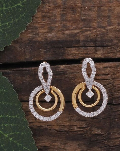 Diamond stud earrings, diamond jhumka ear ring,Pure silver south india –  Nihira