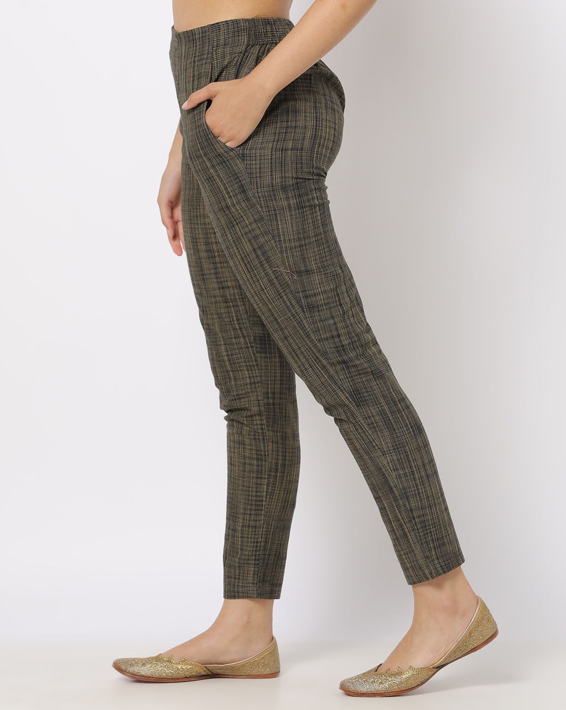 Buy Cover Story Brown Check High Rise Regular Fit Trousers for Women's  Online @ Tata CLiQ