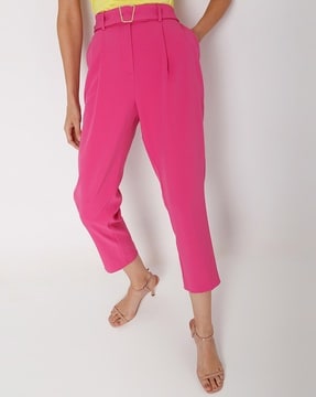 Ankle Length Pleat-Front Pants