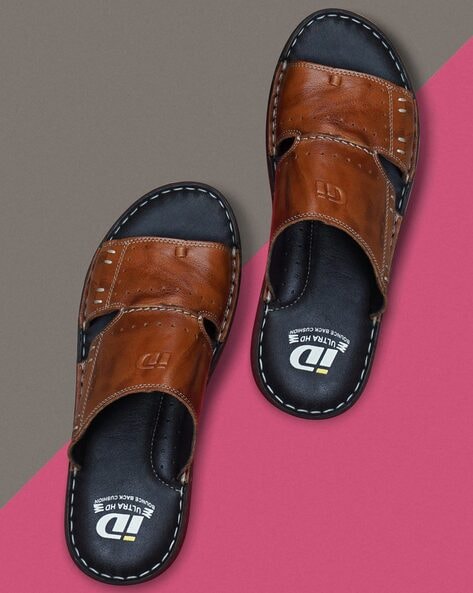 Buy Men's Brown Leather Casual Slip On Sandal (ID4211) Online