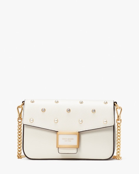 Buy KATE SPADE Katy Pearl And Pave Embellished Flap Chain