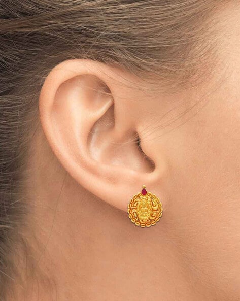 AWG 20 Lakshmi Earrings Dance Gifts Ruby stud Earrings emerald indian  Jewelry south Indian Jewellery lightweight temple Jewelry - Etsy
