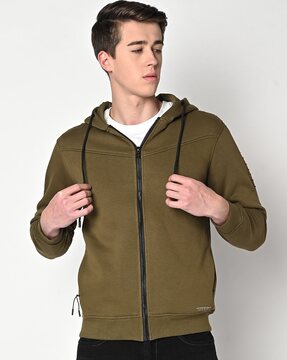 Zip-Front Hoodie with Zipper Pockets
