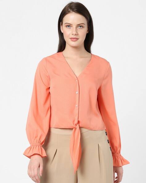 Vero Moda Noemi V-Neck Top with Tie-Up