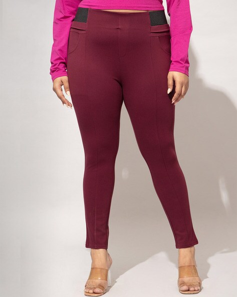 Plus size hotsell burgundy jeggings