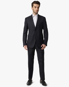 Buy EMPORIO ARMANI Virgin Wool Slim Fit 2 Piece Suit Set Black Color Men AJIO LUXE