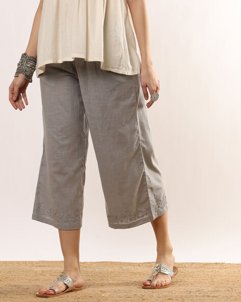 Culottes with Embroidered Hems Price in India