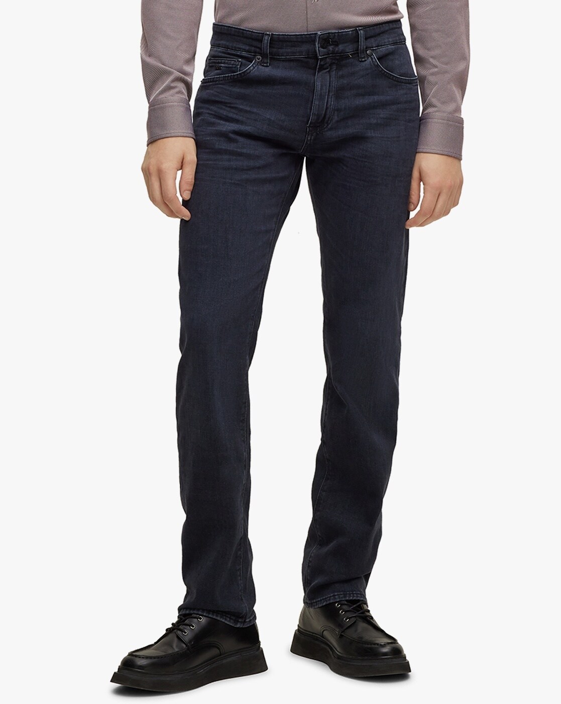 Buy BOSS Maine Regular Fit Super-Soft Jeans, Blue Color Men