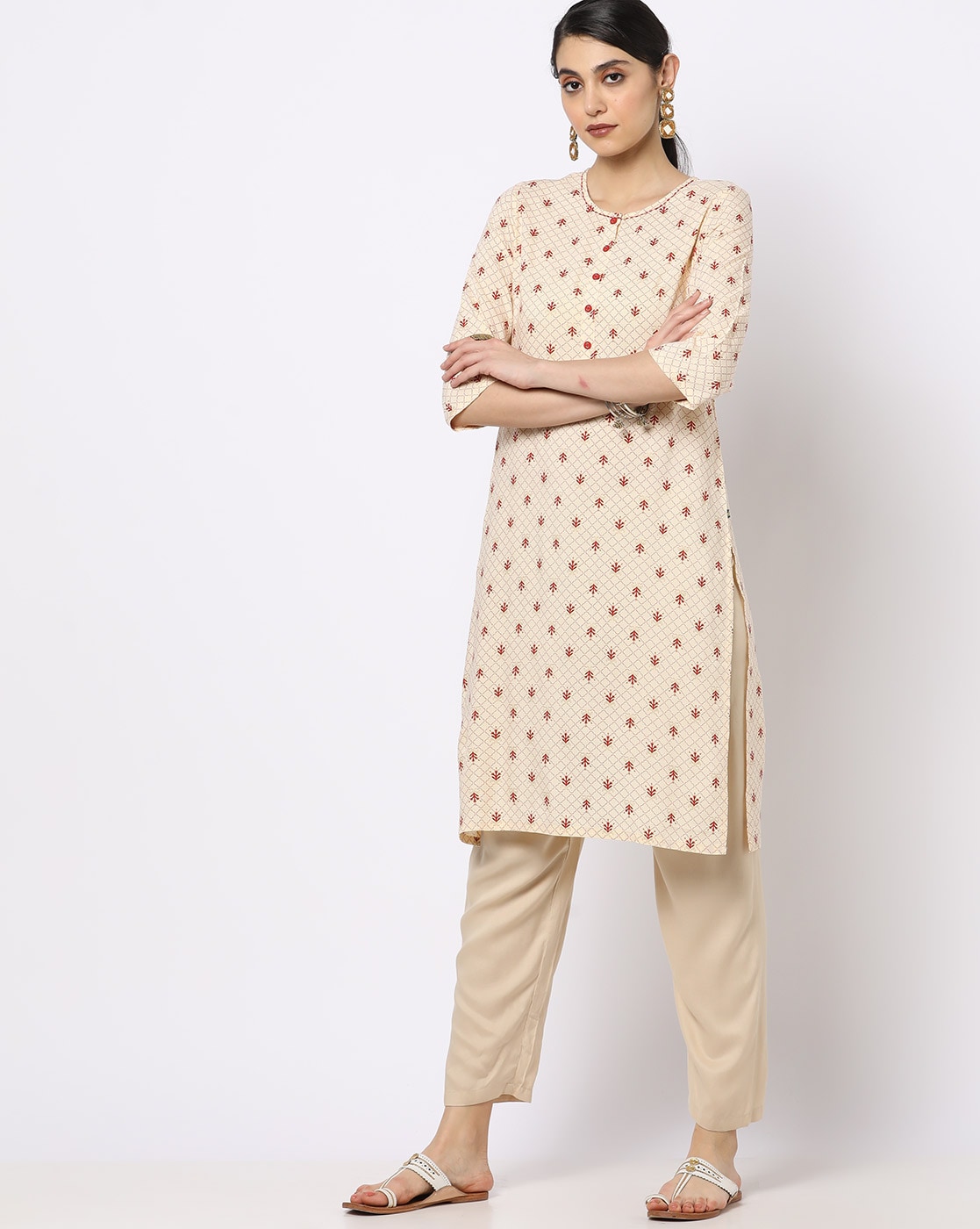 Buy Cream Leggings for Women by AVAASA MIX N' MATCH Online