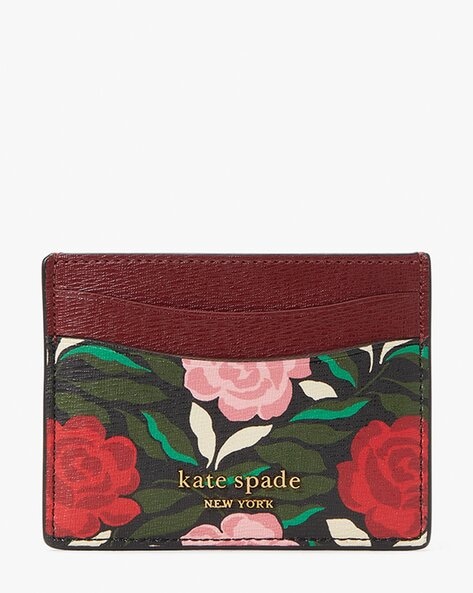 Kate Spade Morgan Rose Garden Cardholder in Black Multi k9239 –