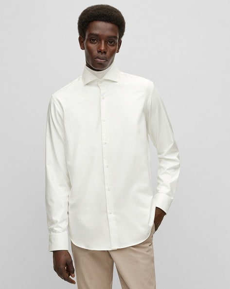 COS Regular-Fit Poplin Shirt in WHITE