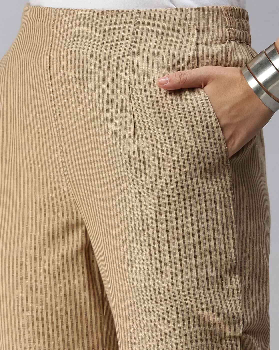 Buy Beige Pants for Women by DeMoza Online