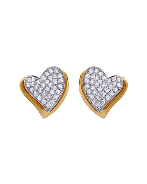 MSPG2707238ER Gold Diamond Heart Earrings