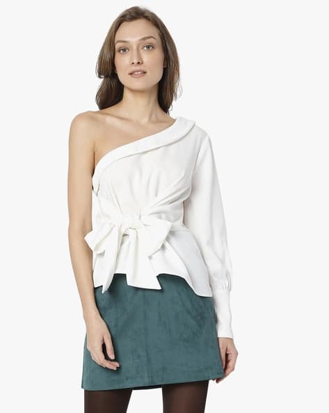トップス akiki ribbon one shoulder blouse white Buy Bright White Tops for Women by Vero Moda Online | Ajio.com