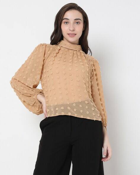 Vero Moda High-Neck Top with Asymmetric Hem