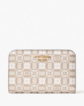 Spade Flower Monogram Coated Canvas Zip Around Continental Wallet