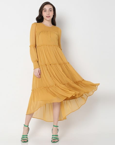 death of a golden girl paula blue dress The Veronica Dress in Gold Baroque Floral 4 / Gold Baroque Floral main image 1