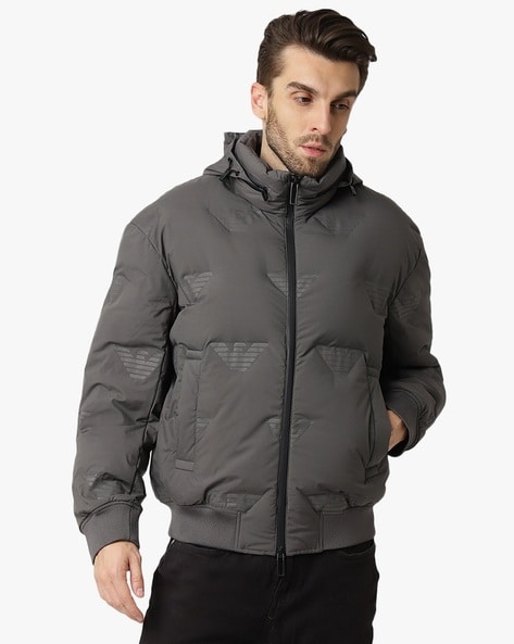 Buy EMPORIO ARMANI Polyester Regular Fit Jacket | Grey Color Men | AJIO LUXE