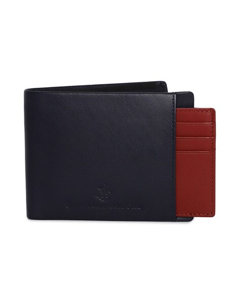 Beverly Hills Polo Club Bi-Fold Wallet with Card Holder For Men (Navy, FS)