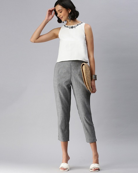 Buy Grey Pants for Women by DeMoza Online