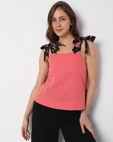 Vero Moda Square-Neck Top with Tie-Up
