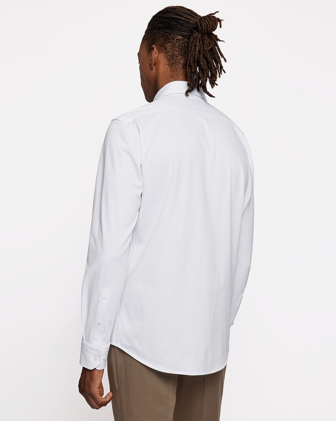 Buy BOSS Super-Flex Shirt with Cut-Away Collar, White Color Men