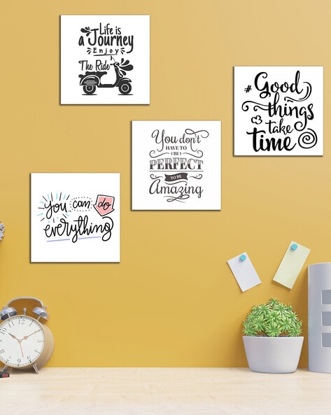 Set of 4 INSPIRATIONAL QUOTES Wall Painting