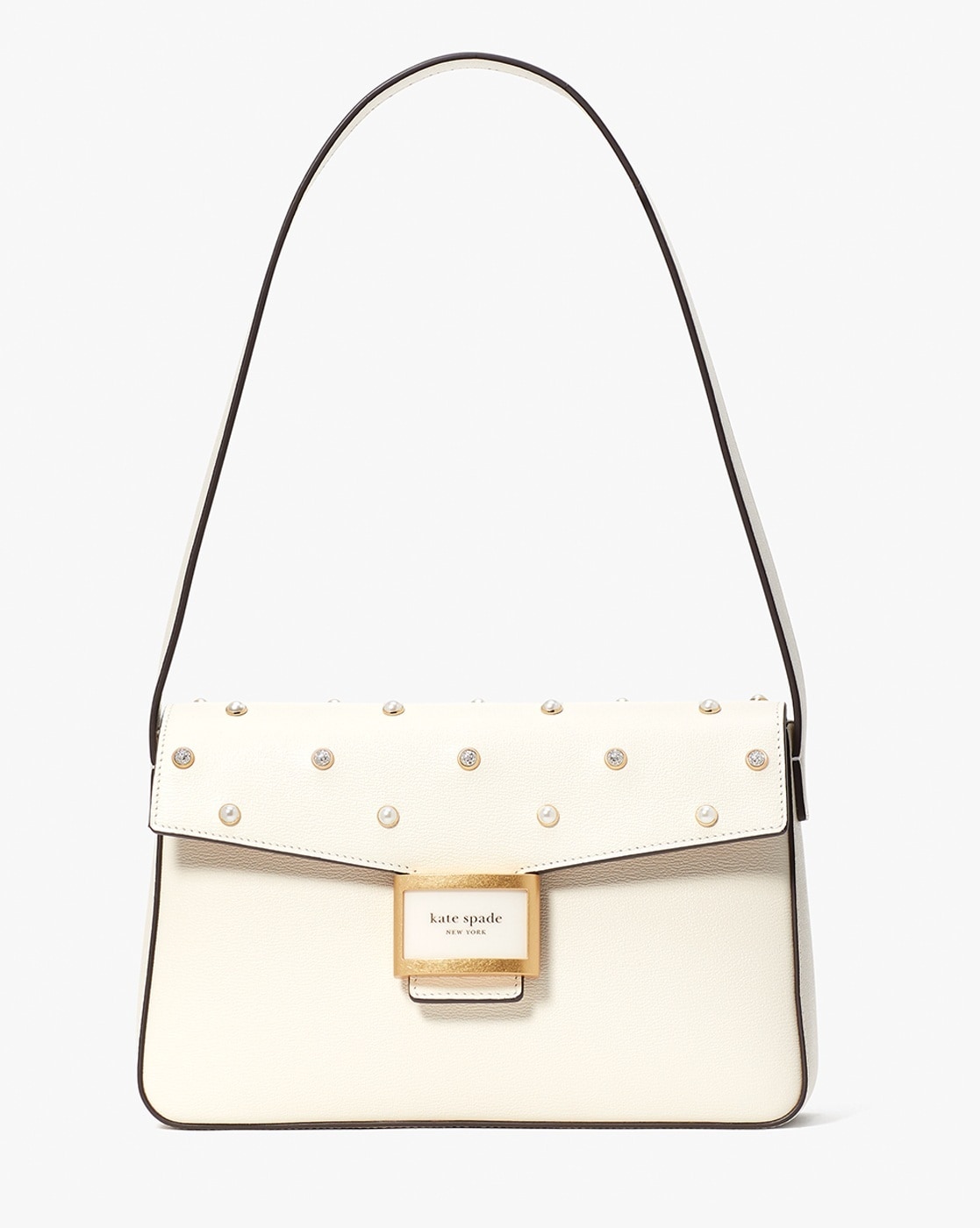 Buy KATE SPADE Katy Pearl Embellished Medium Shoulder Bag | White Color  Women | AJIO LUXE