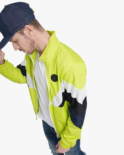 Cut Sew Zip-Front Bomber Jacket