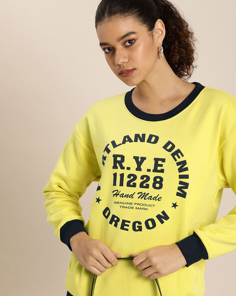 Oversized yellow hotsell crew neck