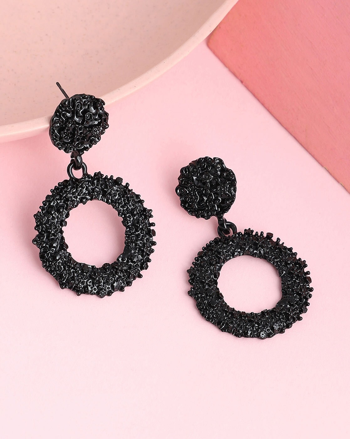 Buy SilverToned  Black Earrings for Women by Sohi Online  Ajiocom