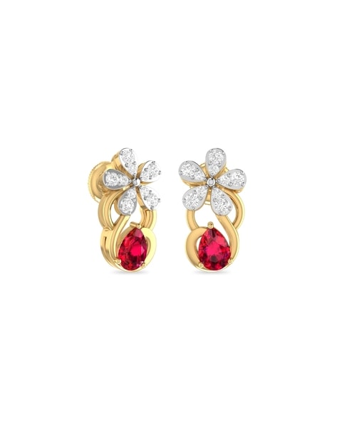 Silver Swarovski Erinite Earrings with and Rubies | Bluestone Jewelry |  Tahoe City, CA