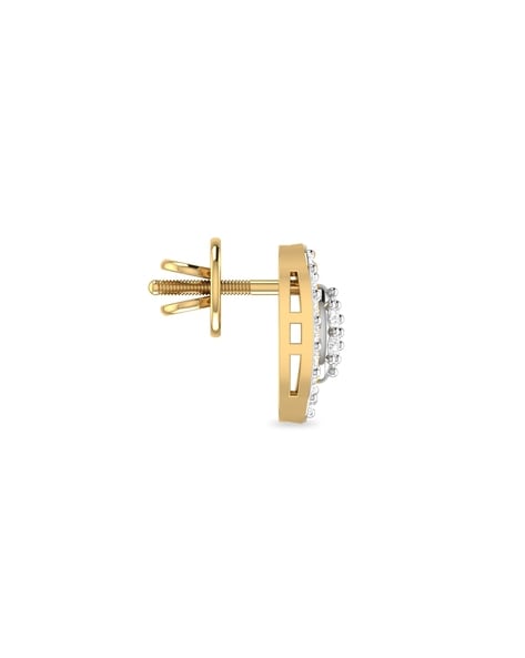 P.C. Chandra Jewellers 18k (750) Yellow Gold and Diamond Stud Earrings for  Women : Amazon.in: Fashion