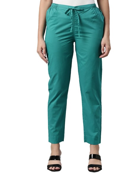 GO COLORS Regular Fit Women Green Trousers - Buy GO COLORS Regular Fit  Women Green Trousers Online at Best Prices in India