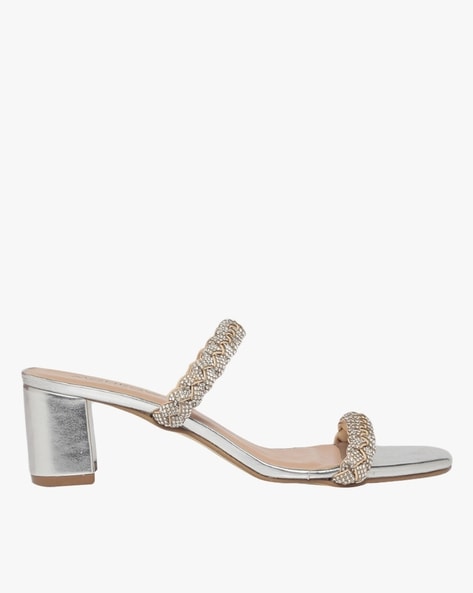 Silver two strap sandals new arrivals