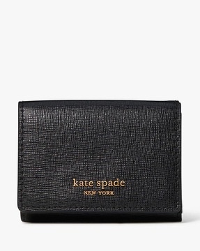 Buy KATE SPADE Morgan Mini Tri-Fold Wallet | Black Color Women | AJIO LUXE