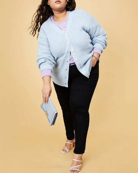 Knitted Cardigan with Button Closure