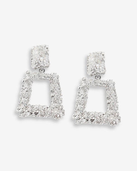 Buy YouBella Crystal Pearl Long Silver Silver Dangler Earrings Online At  Best Price @ Tata CLiQ