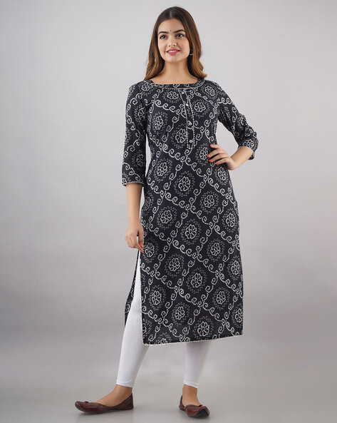 Buy Juniper Black Printed Anarkali Kurta for Women Online @ Tata CLiQ