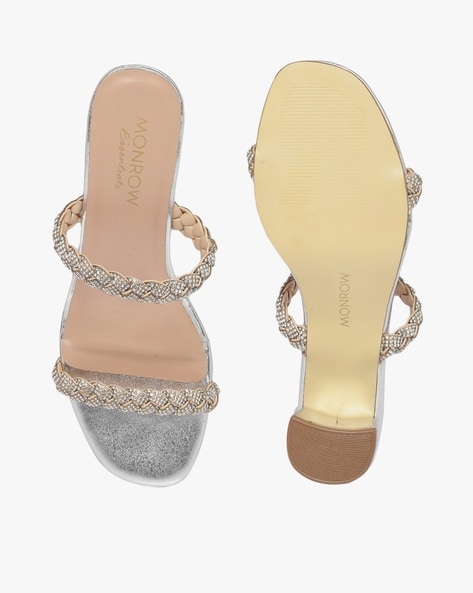 Silver two strap sandals new arrivals