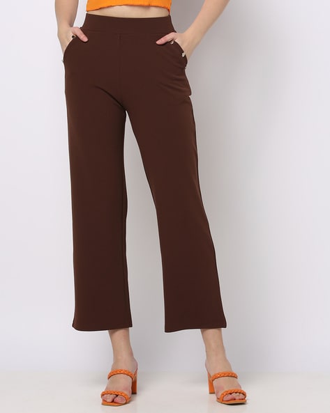 Buy Brown Trousers & Pants for Women by Fig Online