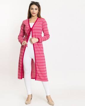 keiko Striped Longline Shrug with Tie-Up-picture-11