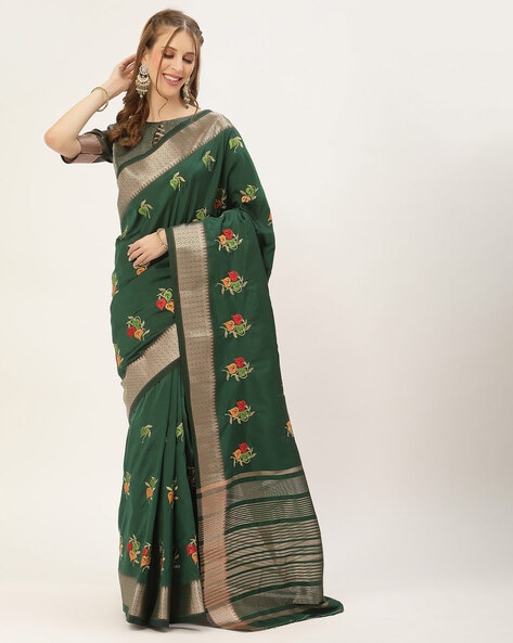 Buy Green Sarees for Women by AARRAH Online | Ajio.com