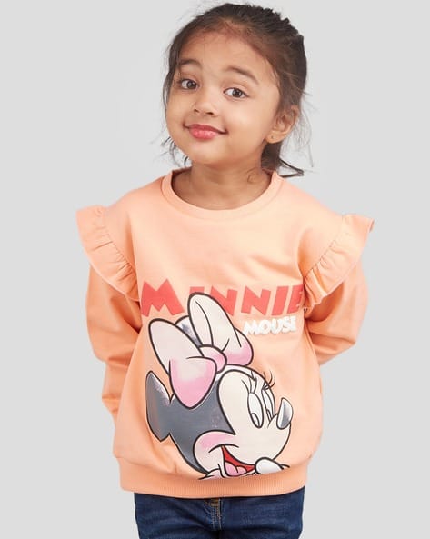 Minnie Mouse Print Crew-Neck Sweatshirt