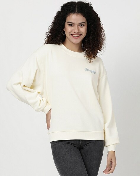 Buy Off White Sweatshirt & Hoodies for Women by Pepe Jeans Online | Ajio.com