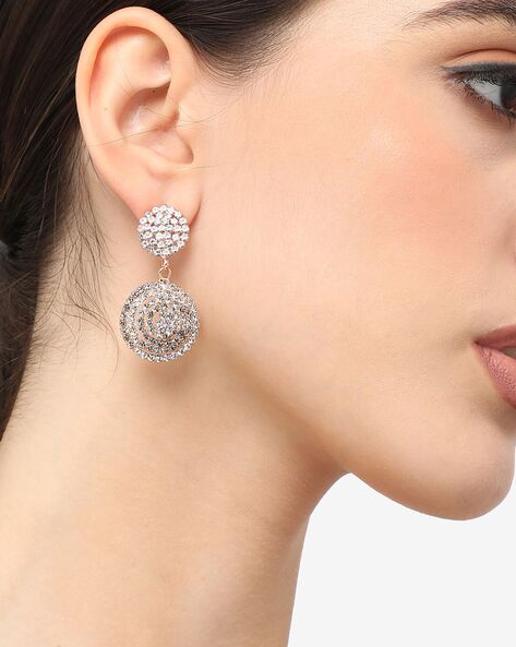 Amazon.com: Silver Crystal Rhinestone Dangle Three Line Strand Earrings:  Clothing, Shoes & Jewelry