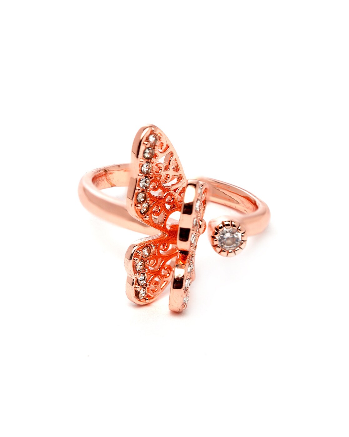 yaozeio Crystal Butterfly Ring Rose Gold Rings for Women, Wrap Rhinestone  Ring Open Rings for Girls Adjustable Rings Butterfly Finger Ring Knuckle  Rings for Women, Rose Gold,Gold : Amazon.co.uk: Fashion