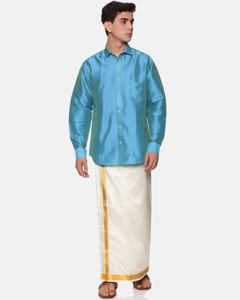 Silk shirt and outlet dhoti