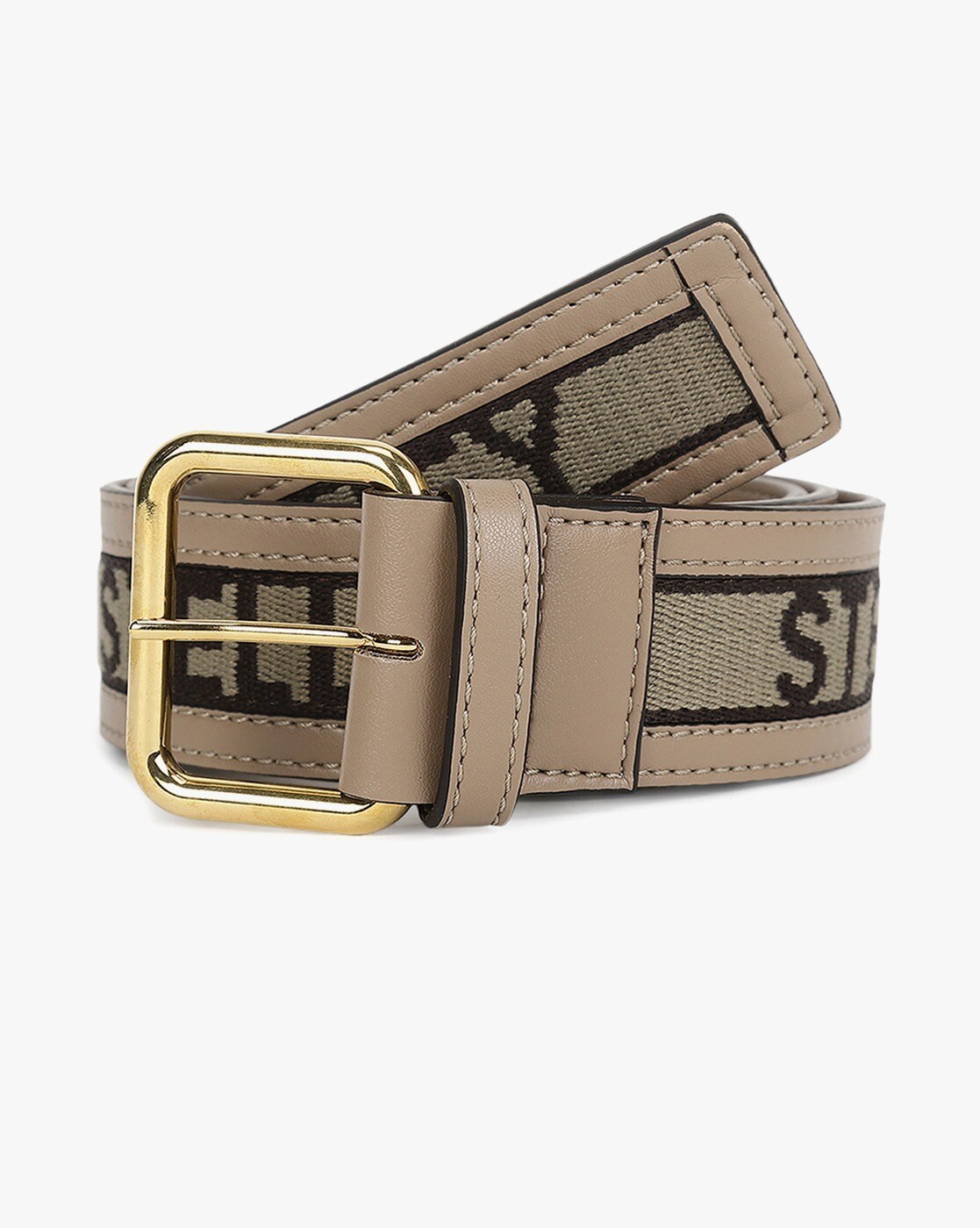 Stella McCartney Beige & Black Monogram Elastic Belt Stella McCartney