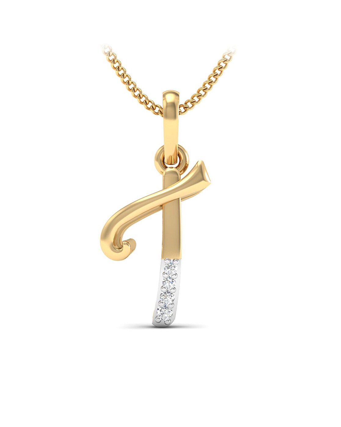 T alphabet deals gold pendant